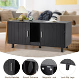 YDTOP Cat Litter Box Enclosure for 2 Cats, Double Hidden Litter Box Furniture with Scratcher, Large Wooden Cat House, Black YDTOP