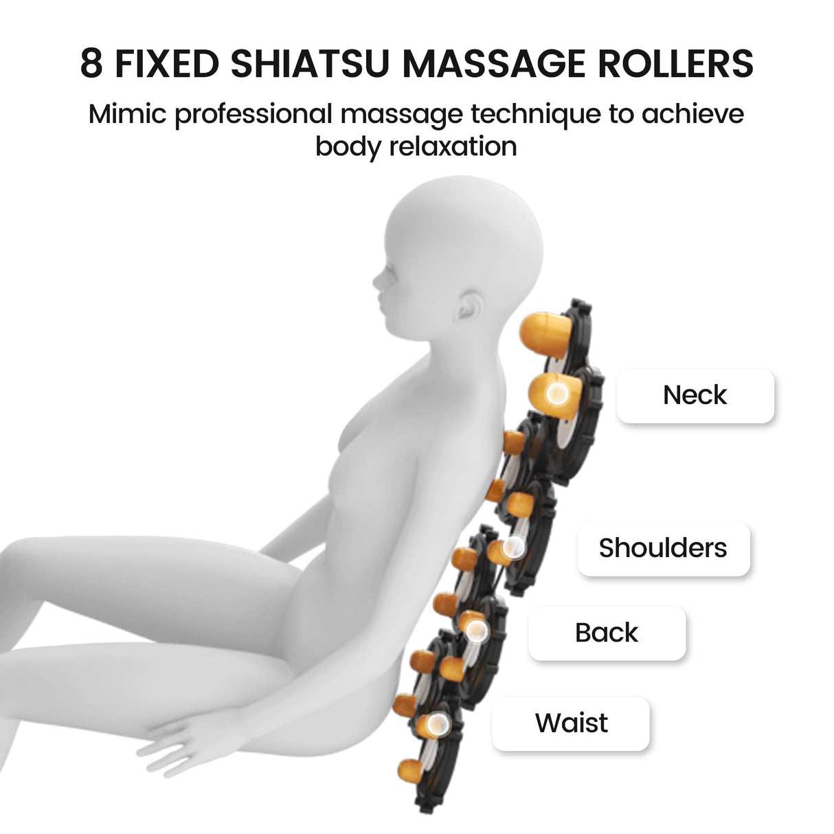 Real Relax Massage Chair, Full Body Zero Gravity Massage Recliner, with Auto Modes, Waist Heating, LCD, Bluetooth, Foot Massage, Black Real Relax