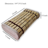 NUIBY Bamboo Sauna Headrest Pillow, 100% Natural Handmade Wood Sauna Pillow Sauna Neck Rest Sauna Accessory, Bonus Sauna Cap and Seat Pad Included, Summer Cool Cervical Spine Pillow (1 Set) NUIBY