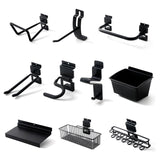Wensilon Black Tool storage wall Broom Holder Mop Hanger Wall Mount Plastic nano-molecule Organization Garage Storage System Garden Kitchen Tool Organizer Wall Control 2ft 3.8 ft. Wensilon