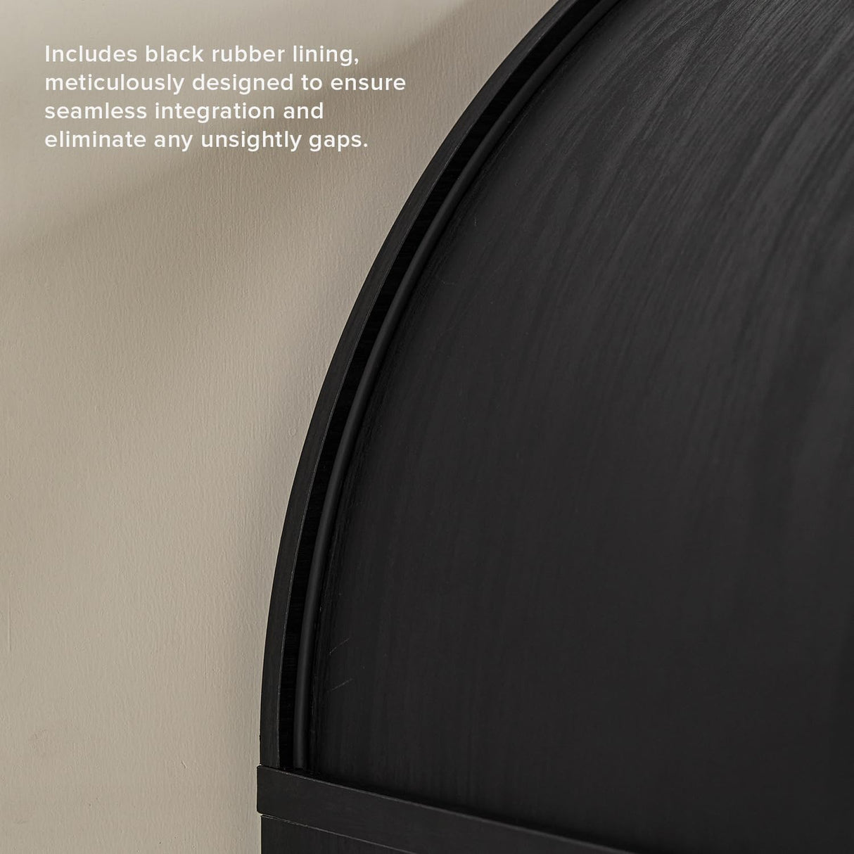 mopio Lauren 65.4" Short Arched Cabinet, 5-Tier Arched Bookcase with Doors and Shelves, Mini Arched Bookshelf with Storage, Kitchen Pantry Cabinet, Wooden Storage Cabinet for Living Room (Black) mopio