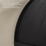 mopio Lauren 65.4" Short Arched Cabinet, 5-Tier Arched Bookcase with Doors and Shelves, Mini Arched Bookshelf with Storage, Kitchen Pantry Cabinet, Wooden Storage Cabinet for Living Room (Black) mopio