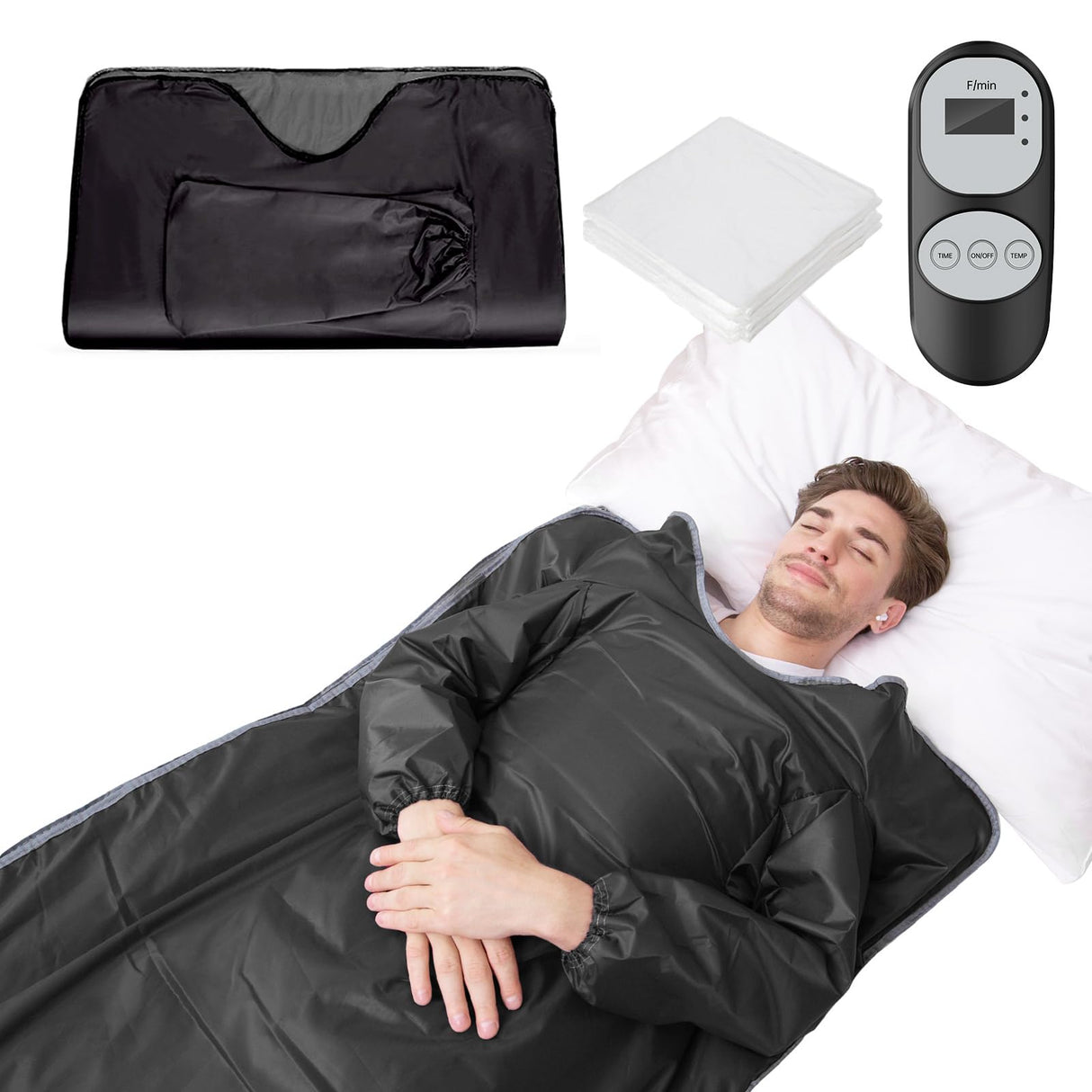 Mooawa Infrared Sauna Blanket for Detoxification Portable Far Infrared Sauna Blanket for Exercise Recovery Infrared Blanket Sauna with 95–176 °F Temp Range for Home Relaxation Calm Your Body and Mind Mooawa