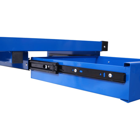 Adjustable Tear Down Work Table with Drawer, Rolling Workbench Work Table for Garages, Repair Shops, DIY, Portable 2.5" Swivel Casters, 220 Pound Capacity, Rubber Corners, Heavy Duty Steel (Blue, /) Generic