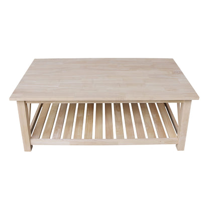 IC International Concepts Coffee Table, Unfinished - WoodArtSupply