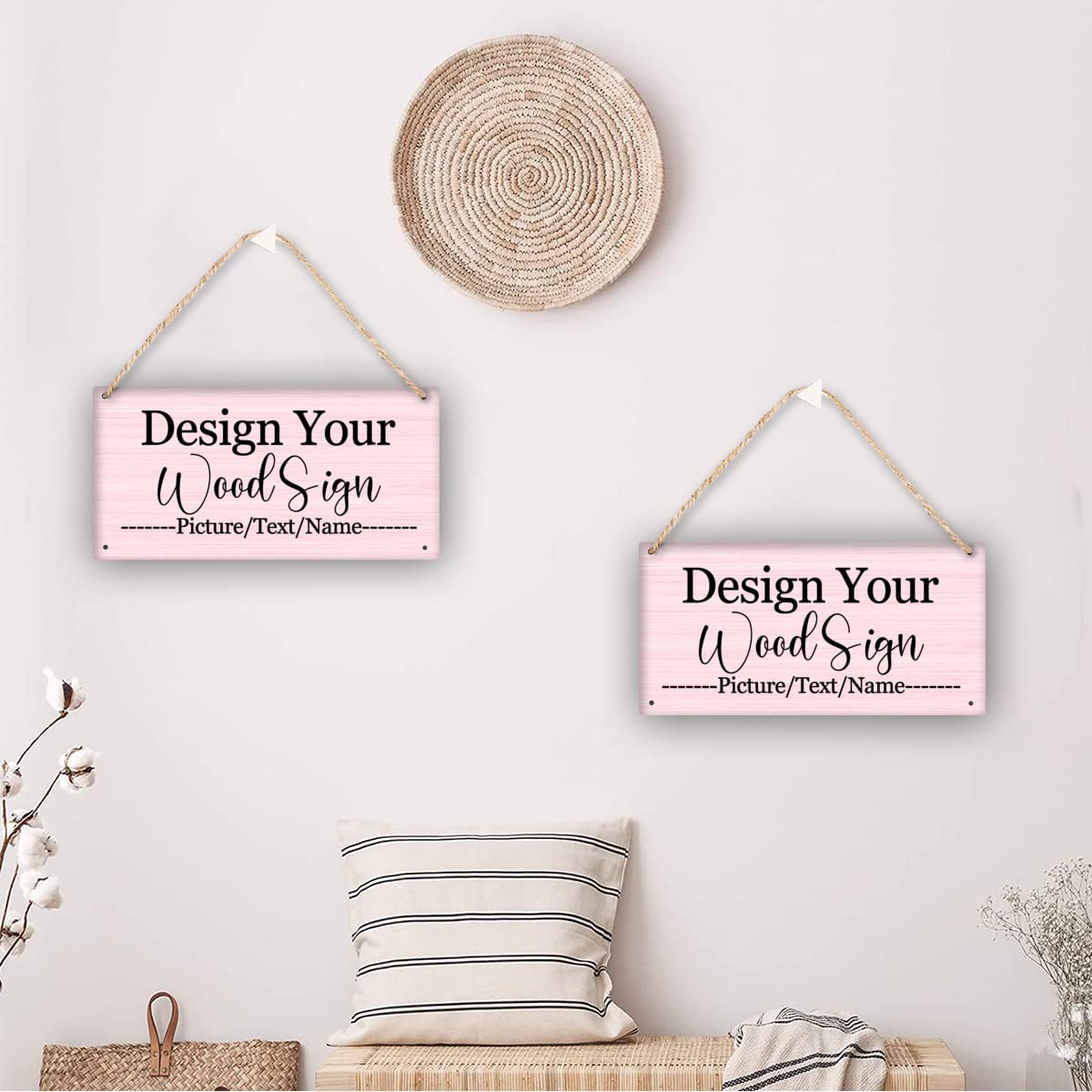 Personalized Rustic Wooden Sign, Custom Plaque Wall Hanging, Art Wood Board Sign for House, Customized Name Sign, Gifts for Family Members Teachers Friends 11.8x5.9 inch sophiehome