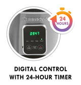 Kenmore 7 Quart Slow Cooker Programmable Kitchen Appliance Dipper Sauce-Warmer Stainless Steel Digital Display One-Touch Controls Braise Simmer Sous Vide Stew Soup Chili Curry Black and Silver Koolatron