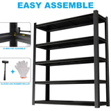LUCYPAL Garage Shelving Heavy Duty,5-Tier Garage Shelves Storage Loads 4000LBS,Adjustable Metal Shelf Industrial Storage Rack for Basement Kitchen 84" H x 47" W x 24" D LUCYPAL