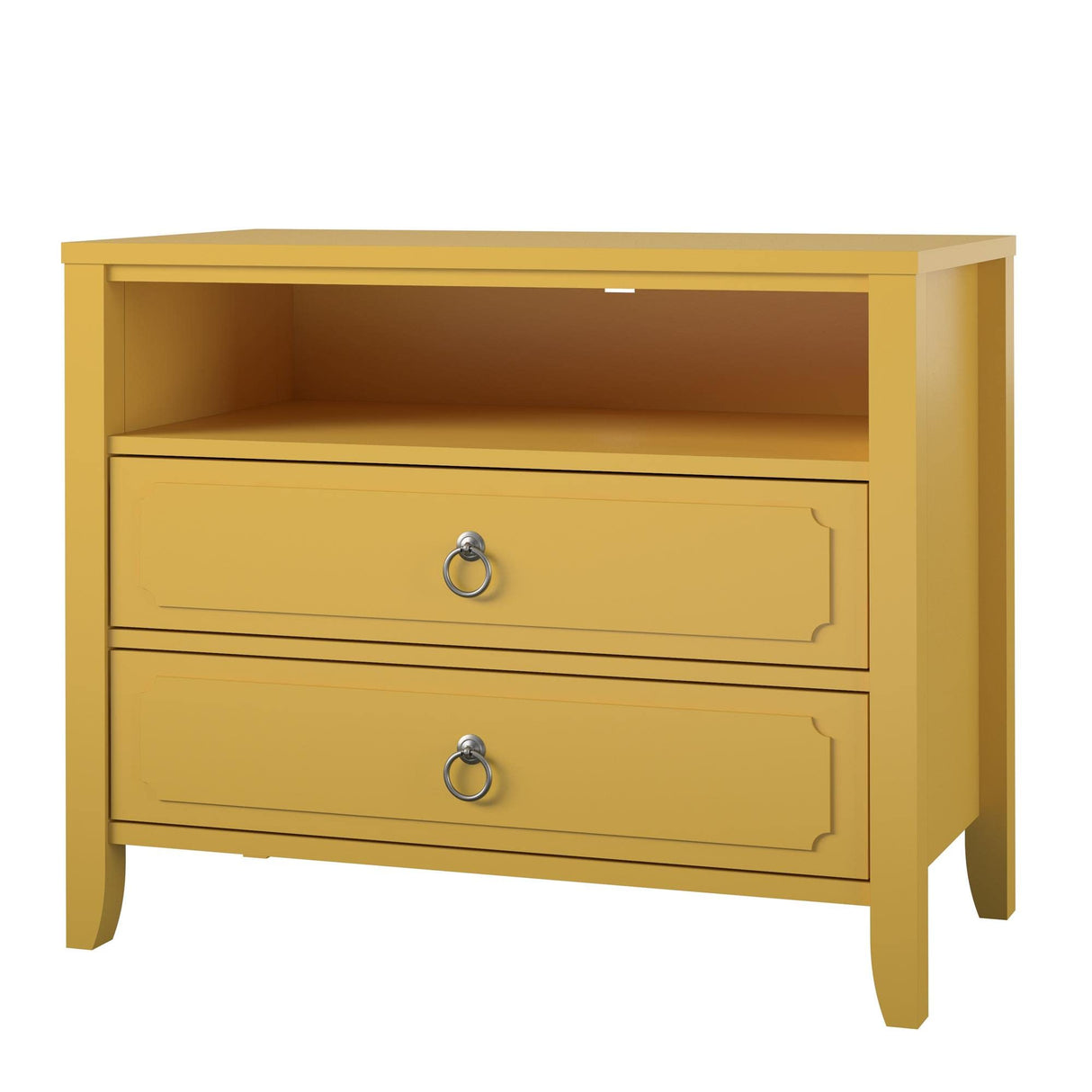 Novogratz Her Majesty 2 Drawer Nightstand, Mustard Yellow Novogratz