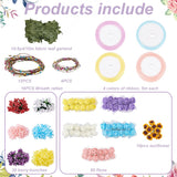 ORIGACH 16 Set DIY Flower Crown Kit Floral Crown Making Kit Make Your Own Flower Wreath Headband Handmade Floral Hair Accessories for Wedding Birthday Party DIY Arts and Crafts ORIGACH