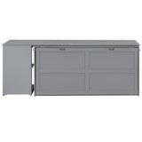 Harper & Bright Designs Queen Size Murphy Bed with Rotable Desk & Storage Shelves, Wooden Foldable Floor Bed Frame for Bedroom, Living Room (Grey/Queen) Harper & Bright Designs