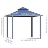 Outsunny 10' x 10' Hardtop Gazebo Canopy with Polycarbonate Roof, Aluminum Frame, Permanent Pavilion Outdoor Gazebo with Netting, for Patio, Garden, Backyard, Deck, Lawn, Gray Outsunny