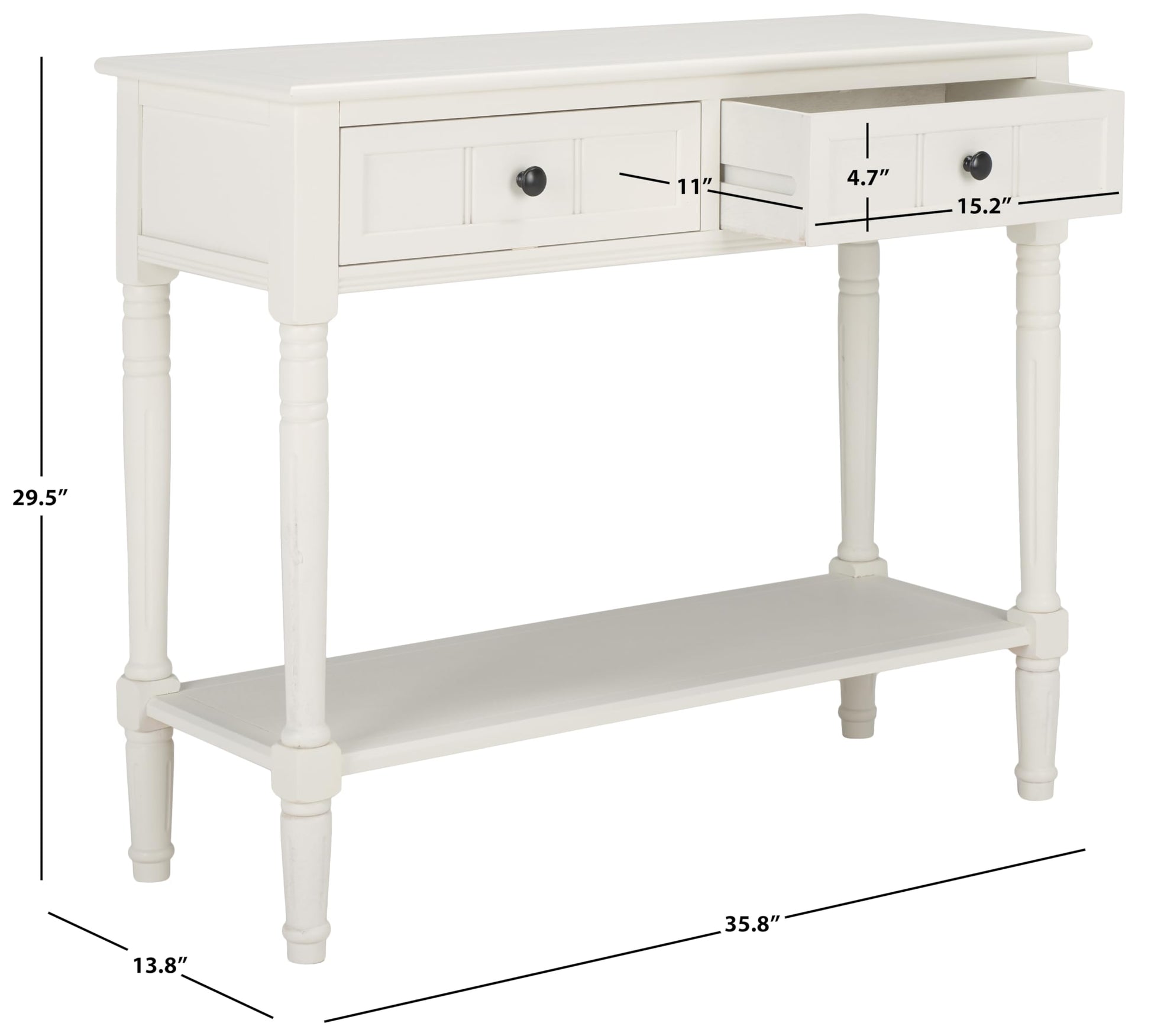 Safavieh American Homes Collection Samantha Distressed/Cream 2-Drawer Console Table - WoodArtSupply