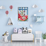 F-CANLAN Round Full Drill Diamond Painting Set, 5D DIY Welcome Diamond Painting Crafts Kit Watermelon Daisy Diamond Painting with Gem for Adult Children Paint with Diamonds Room Decor (12X16 inches) F-CANLAN