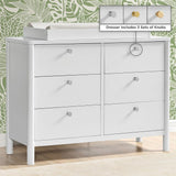 Delta Children Brooks 6 Drawer Dresser with Interlocking Drawers (Includes 3 Sets of Knobs – Choose from Natural, Brushed Nickel & Melted Bronze), Bianca White Delta Children
