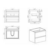 BLUHOUZZ Alice 24 Inch Bathroom Vanity with Sink with Overflow, Large Storage Wall Mounted Floating Bathroom Vanity for Modern Bathroom, One-Piece Sink Basin Minimalist Bathroom Sink Cabinet BLUHOUZZ