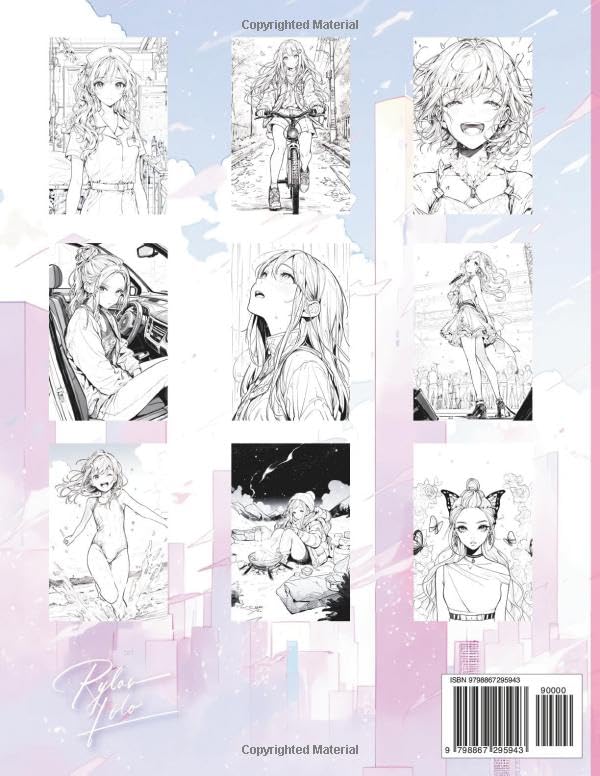 100 Anime Girls Coloring Book (Anime Coloring Books) WoodArtSupply