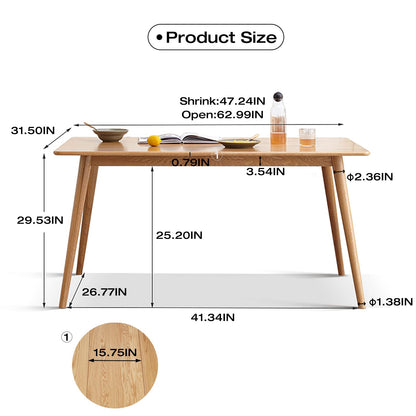 Bamskov Solid Wood Extendable Dining Room Table, Dining Table for 6-8, Round Corner Dining Room Table for Kitchen, Dining Room and Living Room (Natural) - WoodArtSupply