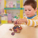 KINGOU Hexagon Tangram Puzzle Wooden Brain Puzzles for Kids & Adult Challenge Wooden Brain Teasers Puzzle Games for Family Party Gift - Brain Games for Kids KINGOU