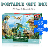 Dinosaur Jigsaw Puzzle for Kids Age 3-5 4-8 Year Old, 35 Piece Jumbo Toddler Floor Puzzle for Kid Boy Girl Learning Educational Toy Gift Box MyReiDo