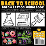 Back to School Coloring Book | Bold and Easy Coloring Book: 70 Pages - 8.5" x 8.5" - For School Supplies Lovers (Bold & Easy Coloring Book Series) WoodArtSupply