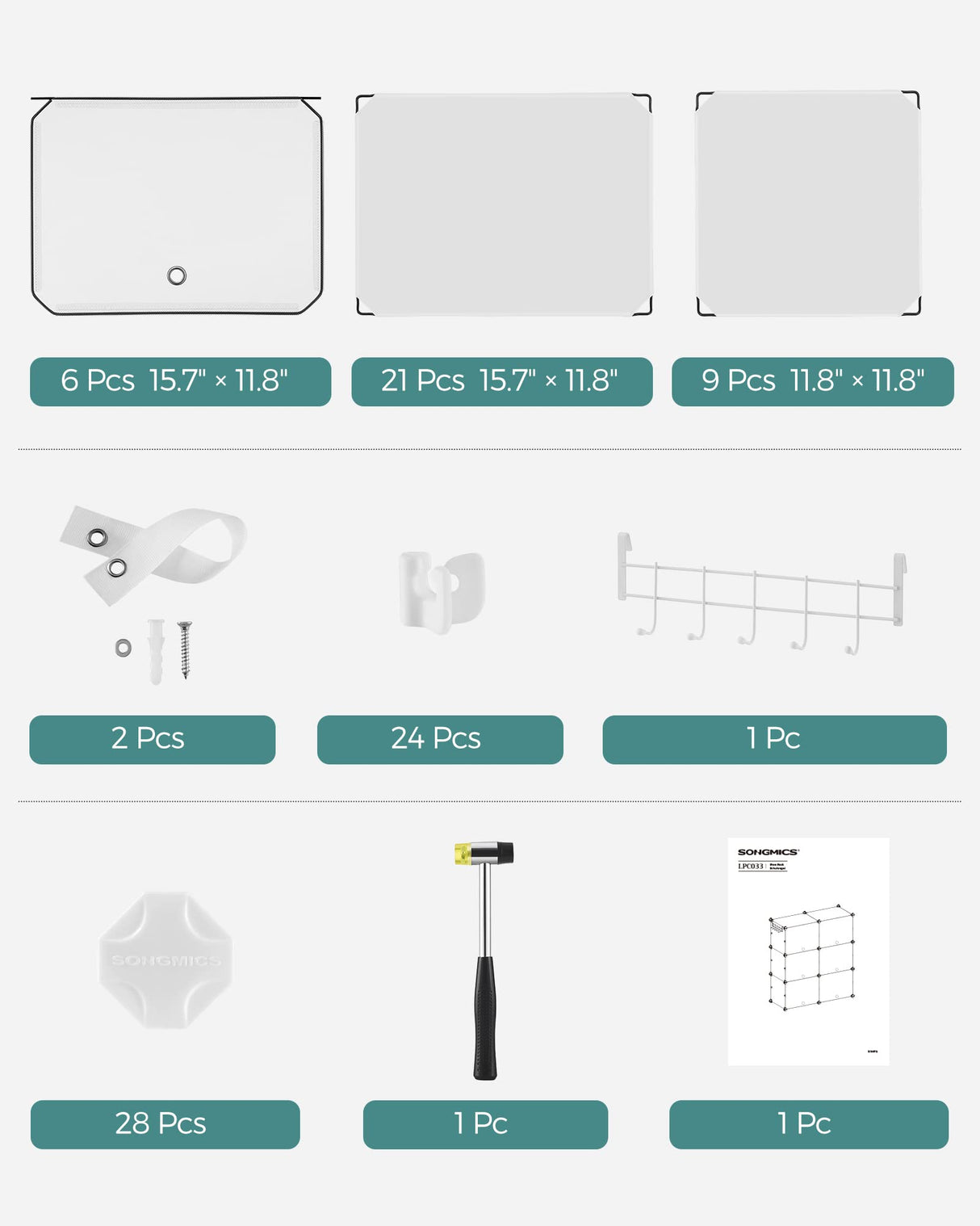 SONGMICS Shoe Rack Organizer, 6-Tier Shoe Storage Cabinet for Closet and Entryway, Holds 24 Pairs of Shoes, Adjustable, White ULPC033W01 SONGMICS