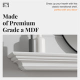 Pearl Mantels ARYB60618 Clean, Sophisticated Premium Grade A MDF Mantel Shelf, 60" L x 10" D x 5" H, Crisp White Paint, The Perfect Compliment to Your Hearth and Home Pearl Mantels