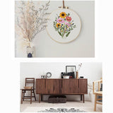 Sutesloly 4 Sets Beginner Embroidery Kits for Adults,Learn Plant Flower Simple Hand Embroidery Starting Sets with Patterns,Basic Easy Stitch Floral Mushroom Learn Embroidery Starter Practice Kit Sutesloly