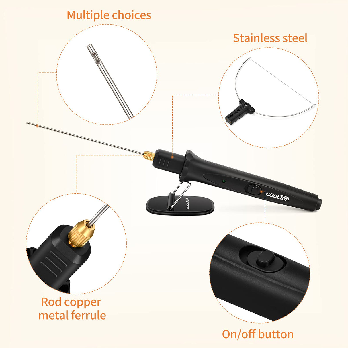 Cooltop Hot Wire Foam Cutter kit, 18W Styrofoam Knife Cutter Electric Hot Wire Foam Cutting Tool, Heated Foam Carving Knife Kit with Cleaning Pen for Foam Board, Pearl Cotton, EPP, KT Board, EPS COOLTOP
