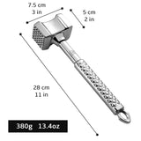 Meat Tenderizer Mallet Stainless Steel, Premium Meat Hammer Tenderizer, Kitchen Meat Mallet for Chicken, Conch, Veal Cutlets, Beef & Steak, Meat Pounder Flattener, Non-Slip Grip with 5 years Warranty Gourmet Easy