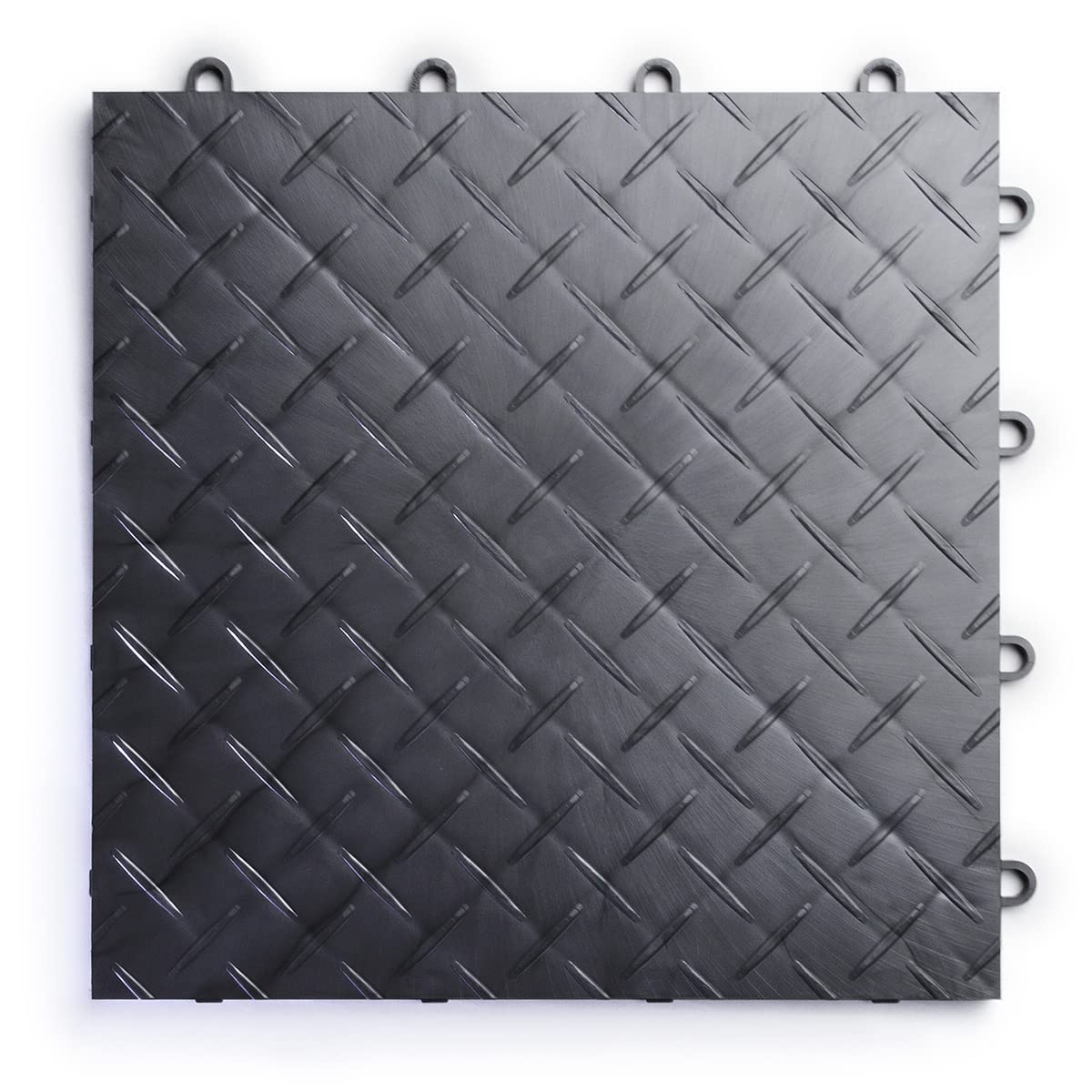 Big Floors RaceDeck Diamond Plate Design, Durable Interlocking Modular Garage Flooring Tile (48 Pack), Graphite Big Floors