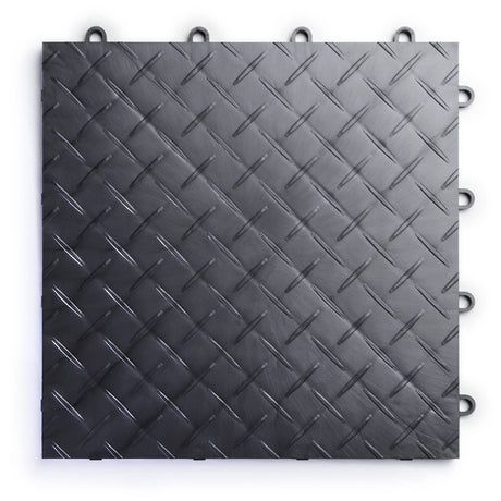 Big Floors RaceDeck Diamond Plate Design, Durable Interlocking Modular Garage Flooring Tile (48 Pack), Graphite Big Floors