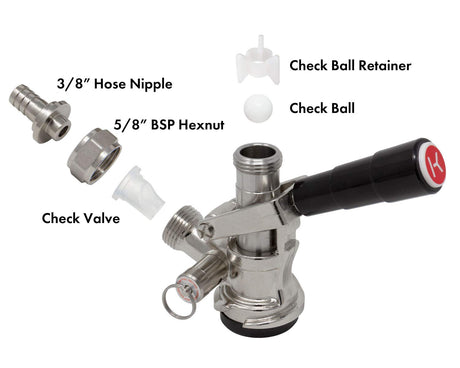 Kegco KC KT85D-L Keg Coupler D System, Black Kegco