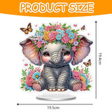 Elephant with Butterflies and Flowers Diamond Painting Desktop Ornament Kit, 5D DIY Acrylic Crystal Special Shaped Tabletop Diamond Art Home Decor for Adult (ZS15) Generic