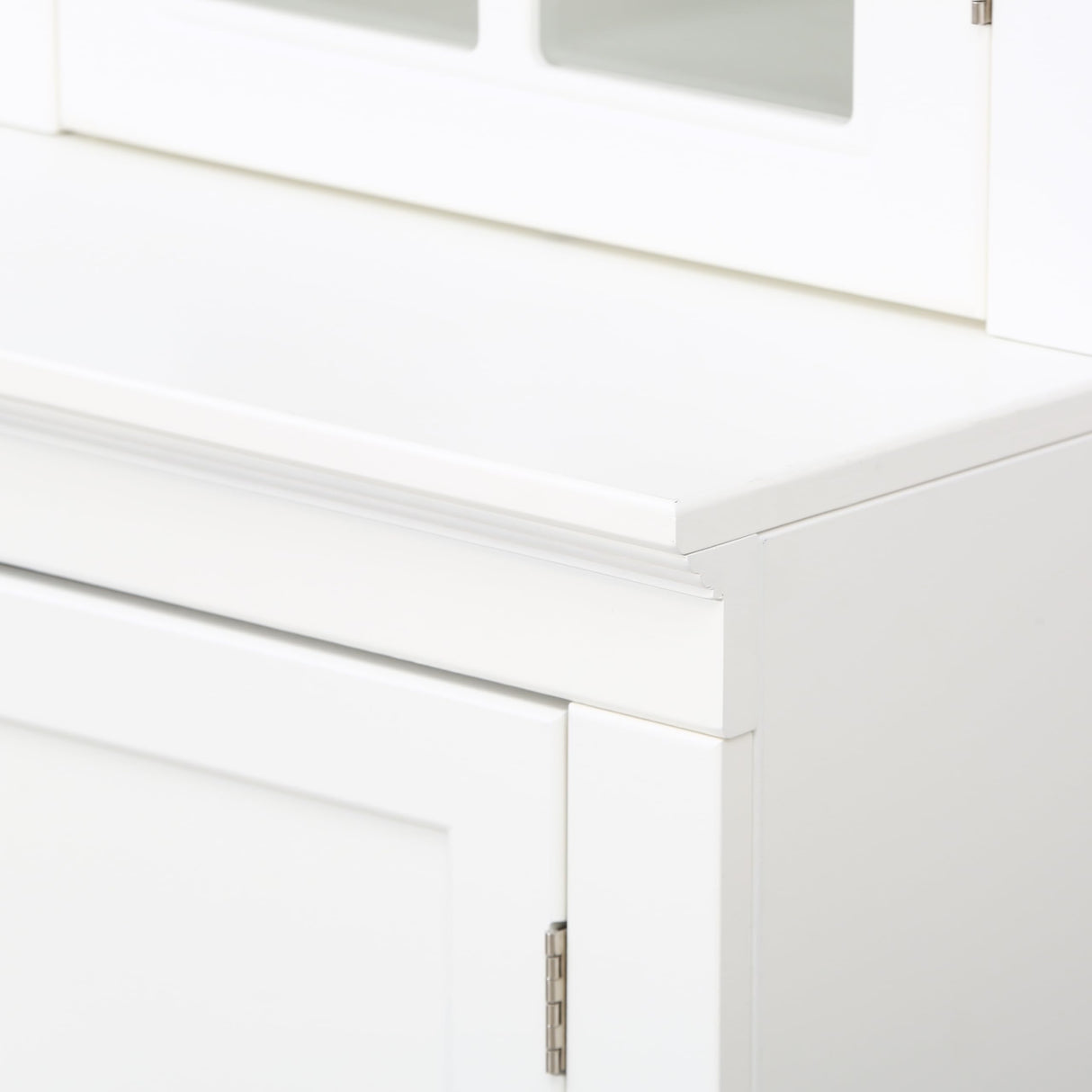 Merax 75.3"x 105.5" Tall Display Cabinets and Two Triangle Sided Bookshelves,Minimalist Wooden Storage Cabinets, Sideboard Cupboard for Living Room,Dining Room Hallway Entryway,White Merax