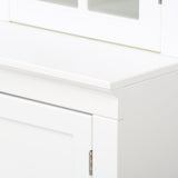 Merax 75.3"x 105.5" Tall Display Cabinets and Two Triangle Sided Bookshelves,Minimalist Wooden Storage Cabinets, Sideboard Cupboard for Living Room,Dining Room Hallway Entryway,White Merax