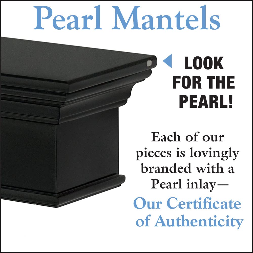 Pearl Mantels ARYB48610B Premium Grade A MDF Black mantel shelf, Precision Black paint, 48"L x 9"D x 8"H, The perfect compliment to your hearth and home