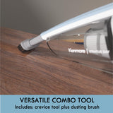 Kenmore DS1020 16V Cordless Stick Vacuum Lightweight 2-in-1 Handheld, LED Headlight with 2-Speed Power Control for Hardwood Floor, Carpet & Pet Hair, 16 Volts, Gray-Blue Kenmore