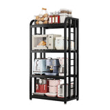 jarrvz 4 Tier Microwave Stand, Large Bakers Racks for Kitchens, Height Adjustablebakers Shelf, Coffee Bar for Living Room Rustic Black jarrvz
