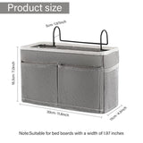 JSJSYO Bedside Storage Organizer Hanging Storage Basket Multi-function Organizer Caddy for Headboards Bed Rails Bunk Beds Hospital Bed Rooms Home College Dorm (lightgrey) WoodArtSupply