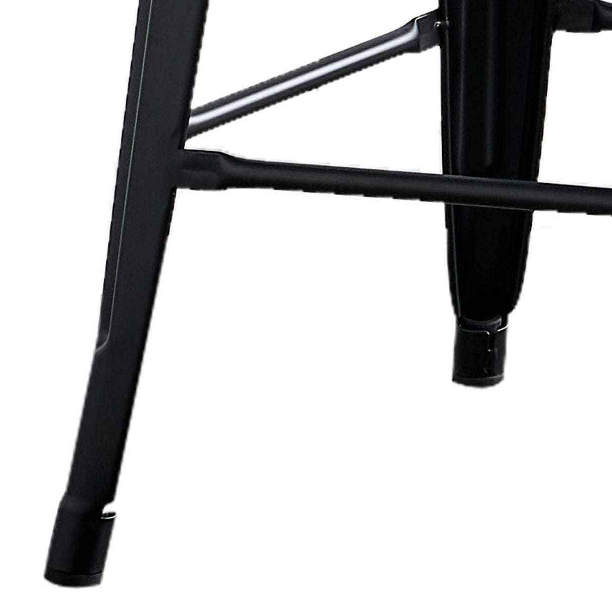 AC Pacific 24” Metal Barstool Set of 2 – Country Rustic Style with Low Back, Lightweight & Sturdy Build, Easy Assembly – Matte Black AC Pacific