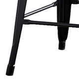 AC Pacific 24” Metal Barstool Set of 2 – Country Rustic Style with Low Back, Lightweight & Sturdy Build, Easy Assembly – Matte Black AC Pacific