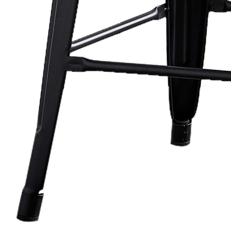 AC Pacific 24” Metal Barstool Set of 2 – Country Rustic Style with Low Back, Lightweight & Sturdy Build, Easy Assembly – Matte Black AC Pacific