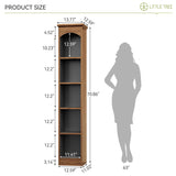 LITTLE TREE 70.9" Tall Bookcase, 5-Tier Open Bookcase with Cubes, Wood Bookshelf with Storage Space, Freestanding Narrow Bookcase for Home Office, Brown, 2 Pack LITTLE TREE