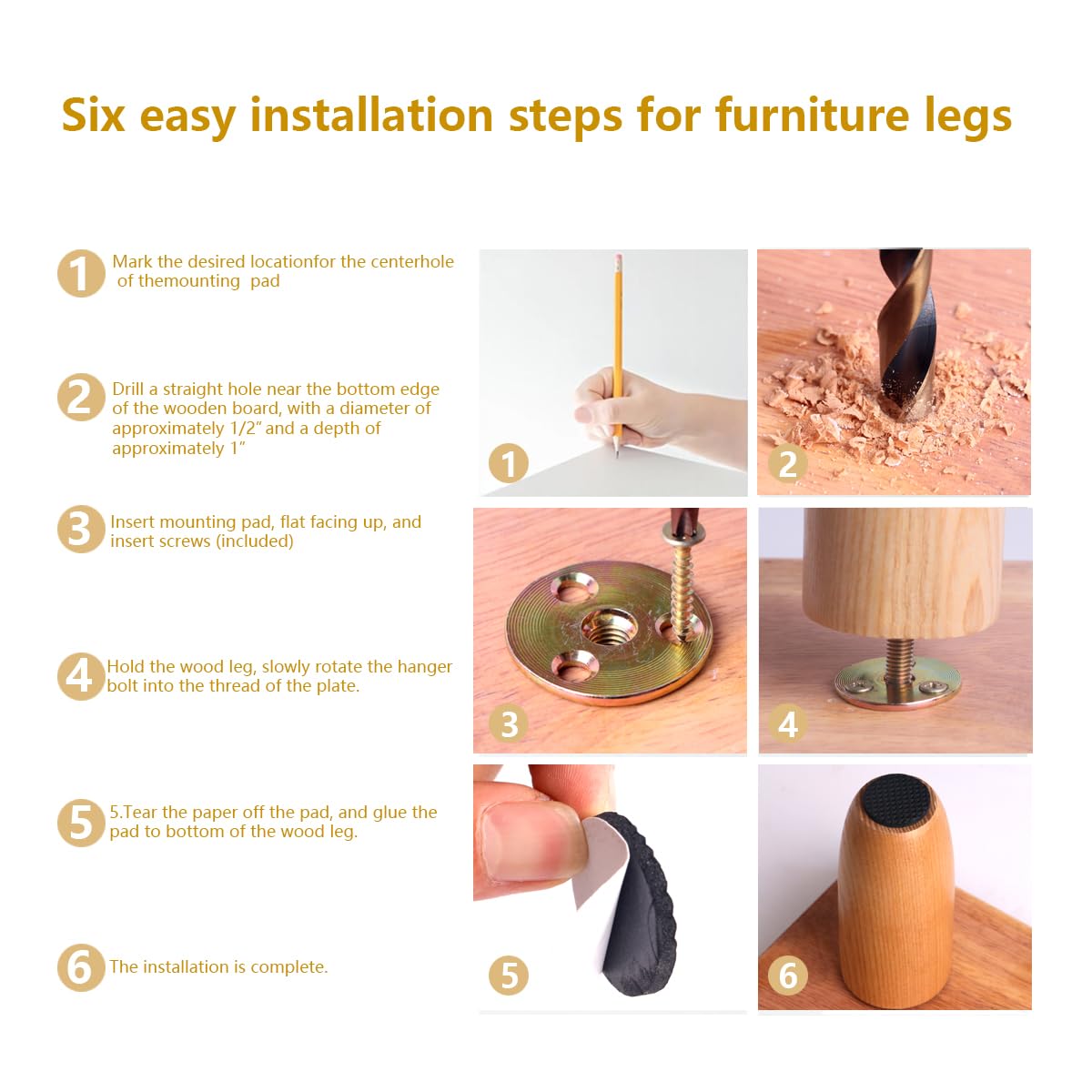 3 Inches Round Solid Wood Furniture Legs Set of 4 - Wooden Replacement Feet for Couch -Sofa Couch Chair Ottoman Bench Armchair Dresser Table Risers Parts Loveseat Coffee Table Cabinet WoodArtSupply