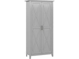 Bush Furniture Key West Tall Storage Cabinet with Doors in Cape Cod Gray Bush Business Furniture