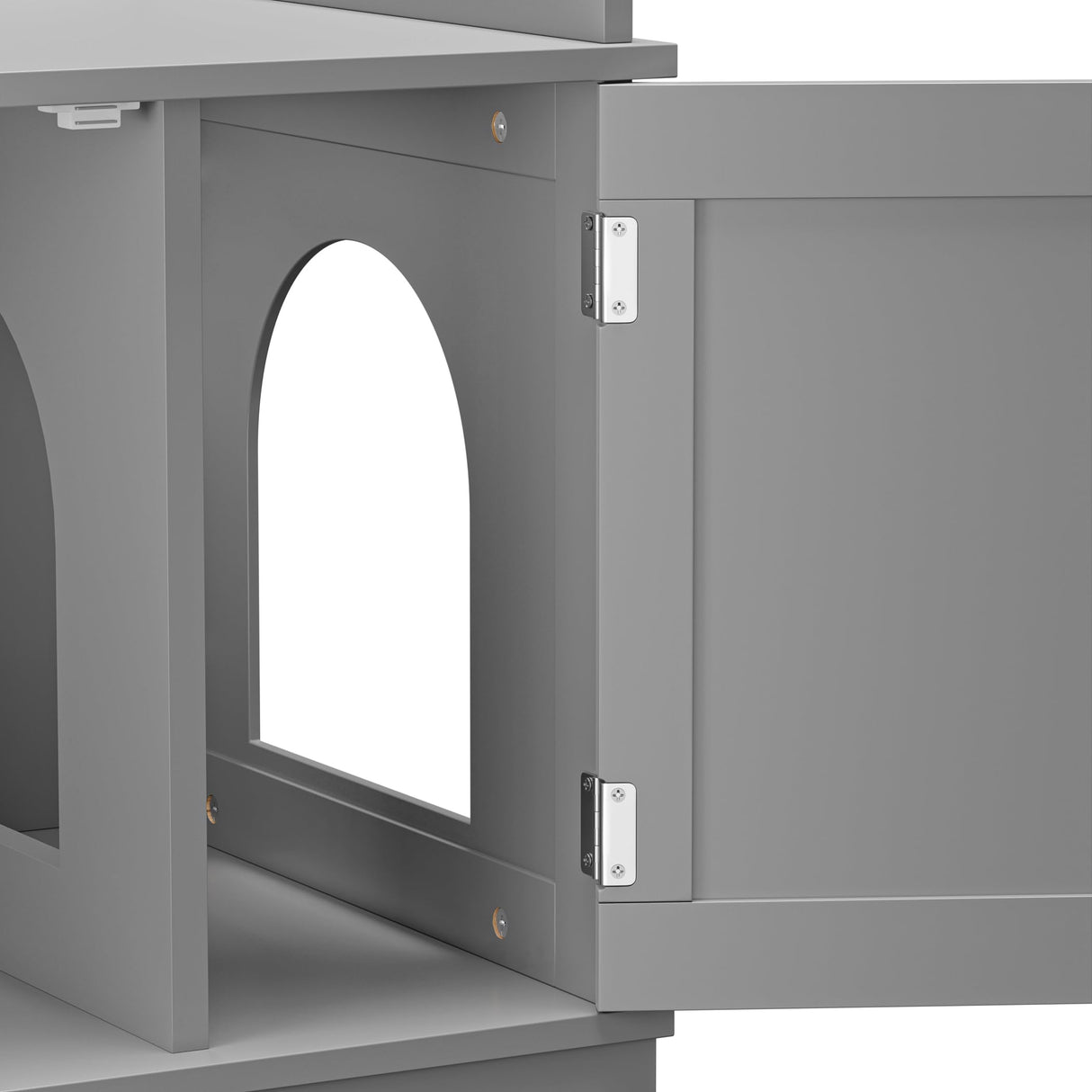 ZENY Cat Litter Box Enclosure, Cat Litter Box Furniture Hidden, Wooden Cat Litter Cabinet with Divider, Modern Cat Washroom Storage Bench，Fit Most of Litter Box, Gray ZENY