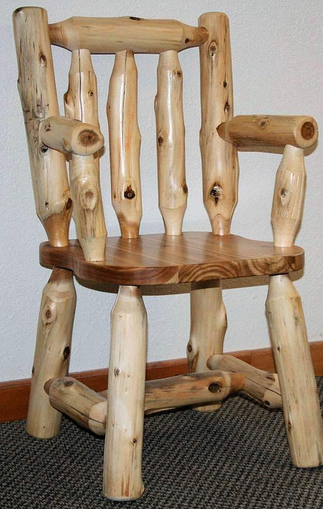 Arm Chair White Cedar Log WoodArtSupply