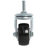 Finnhomy Stem Caster Wheels 2 Inch Heavy Duty Threaded Swivel Casters 1/4" - 20 x 1 Set of 4 for Wire Shelve Wheels P Anti-wear Smooth Casters, Black Finnhomy