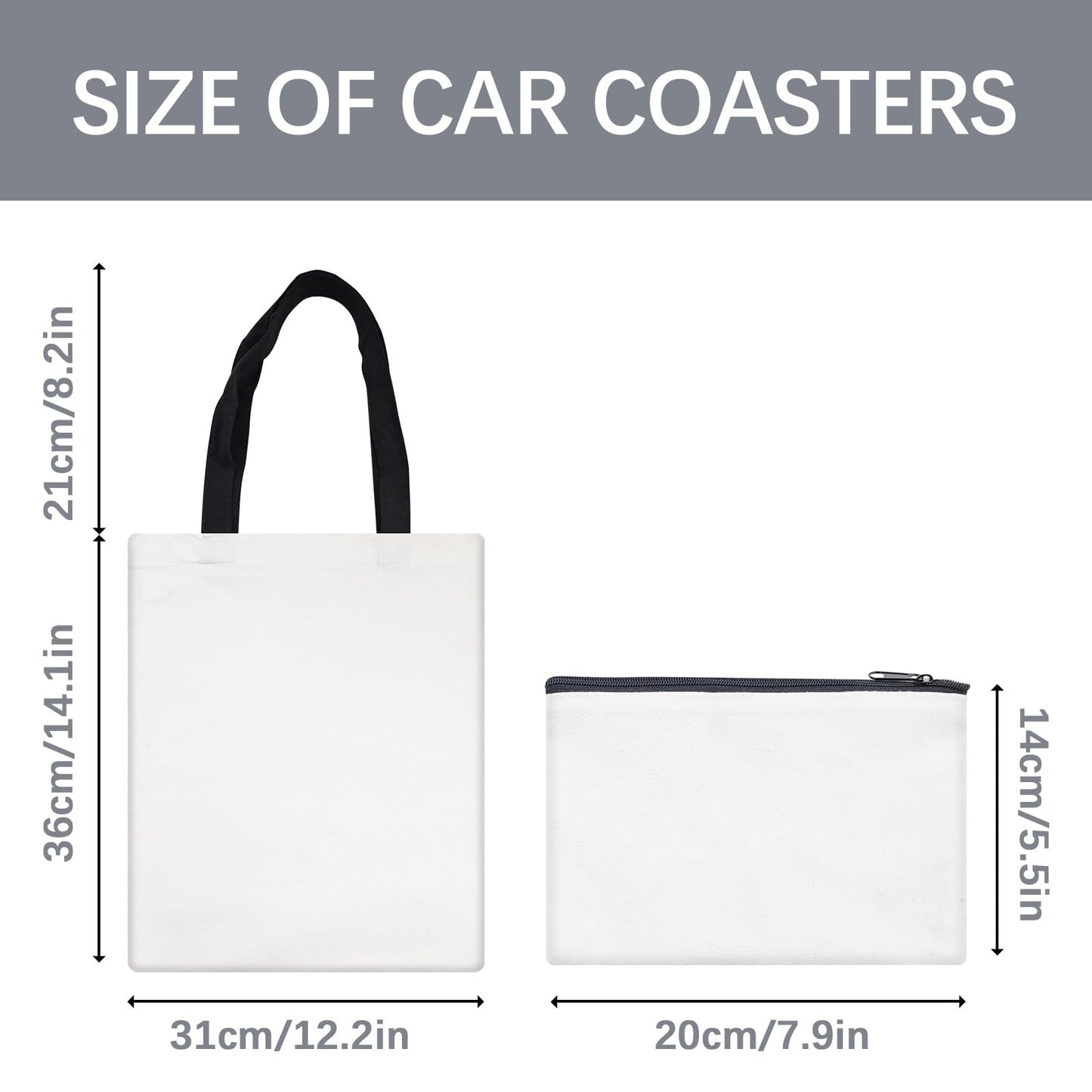 OKBA 20 PCS Sublimation Blanks Tote bags,sublimation make up bags canvas bags bulk, scrawl shopping bag